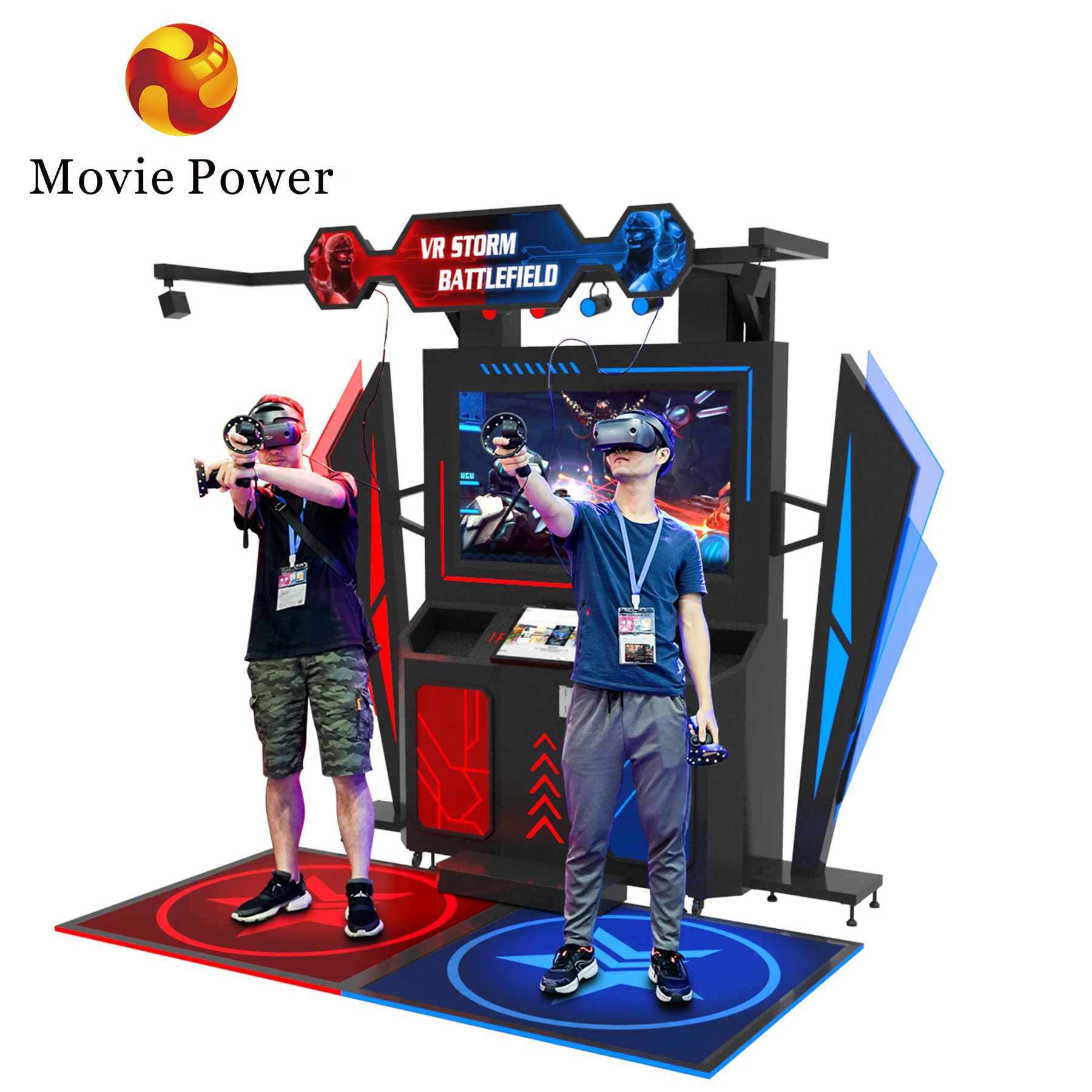 Indoor Playground Virtual Reality Shooter Game Amusement Park 9D Visual Reality Gun Game 2 Players VR Shooting Simulator