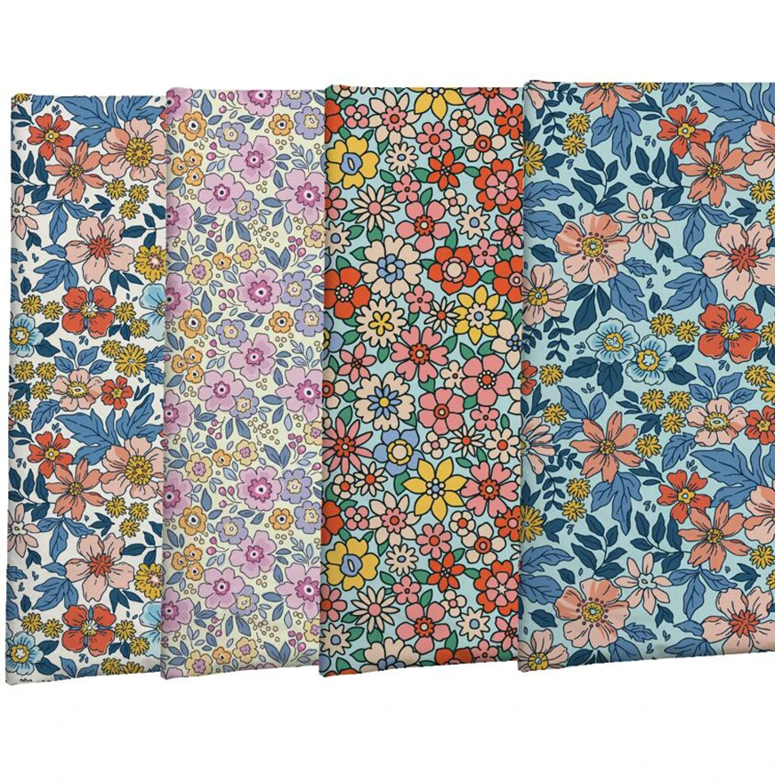The Factory Outlet Little Flowers Design Thin Cotton Customize Digital Printing Liberty Fabric for Clothing