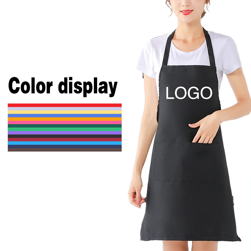 Custom Logo Unisex Sleeveless Chef Apron Uniform Cloth With Pocket for Kitchen Gardening Restaurant Cafe