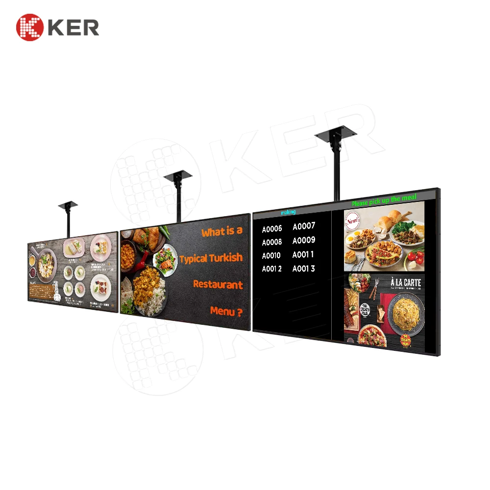 43 Inch Fast Food Restaurant Lcd Digital Menu Board Signage Wall Mount Display With Multi Media Player