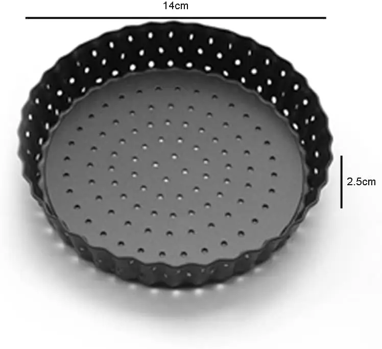 1 Piece Tart Pan 5inch Shell Carbon Steel Tart Molds Kitchen Cooking Pan Pizza  with Holes and Removable Bottom, Black
