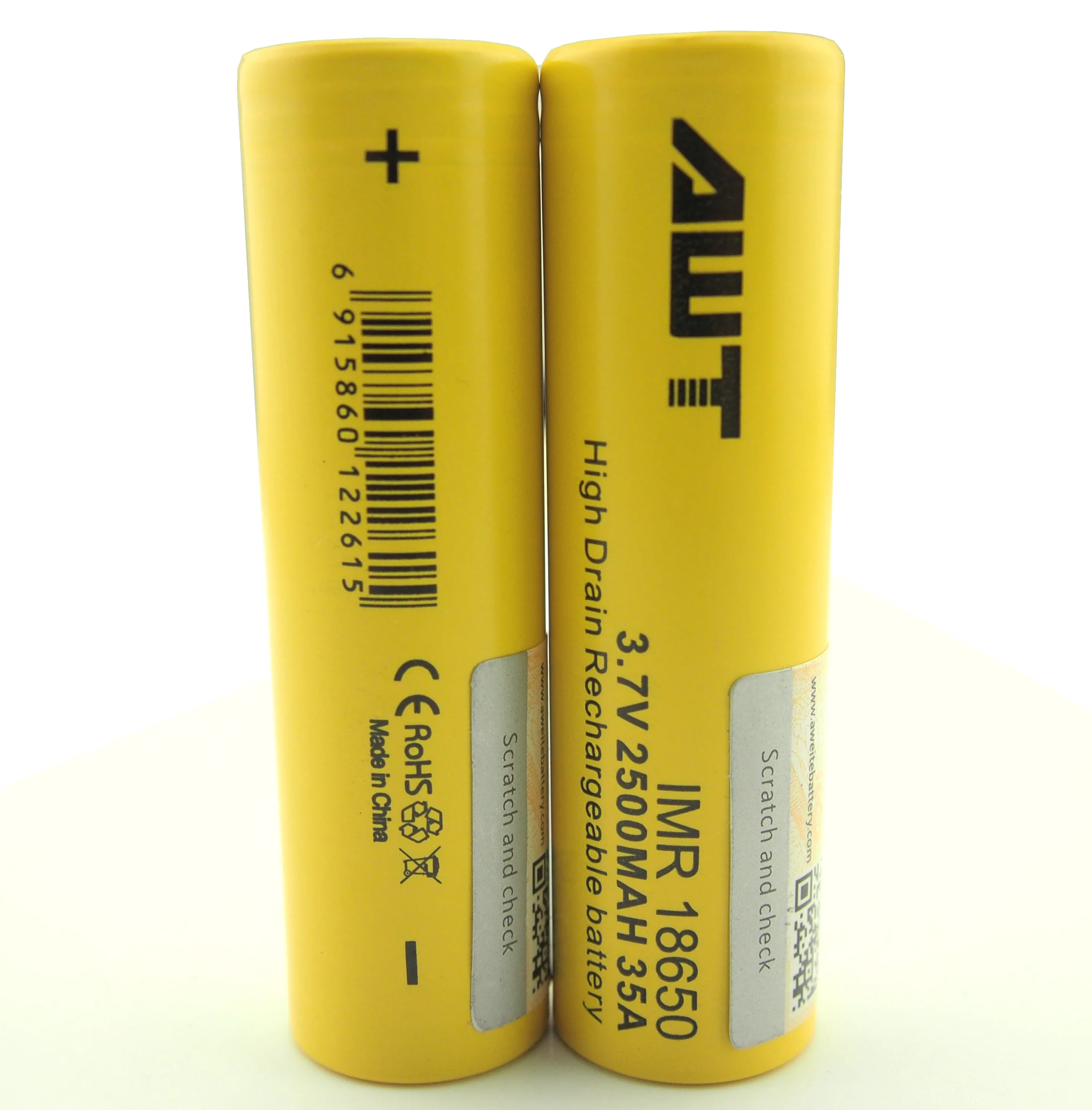 2021 top sell AWT 18650 battery 2500mah  35A battery for tool power