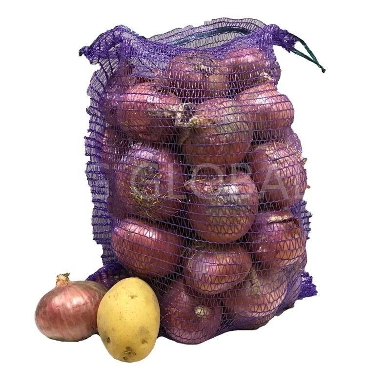 Weaving Pe Raschel Leno Sackuse 50kg pp Pe Mesh Net Raschel Bag Yellow 50x80 Pe Raschel Leno Mesh Bag for Potato for Firewood