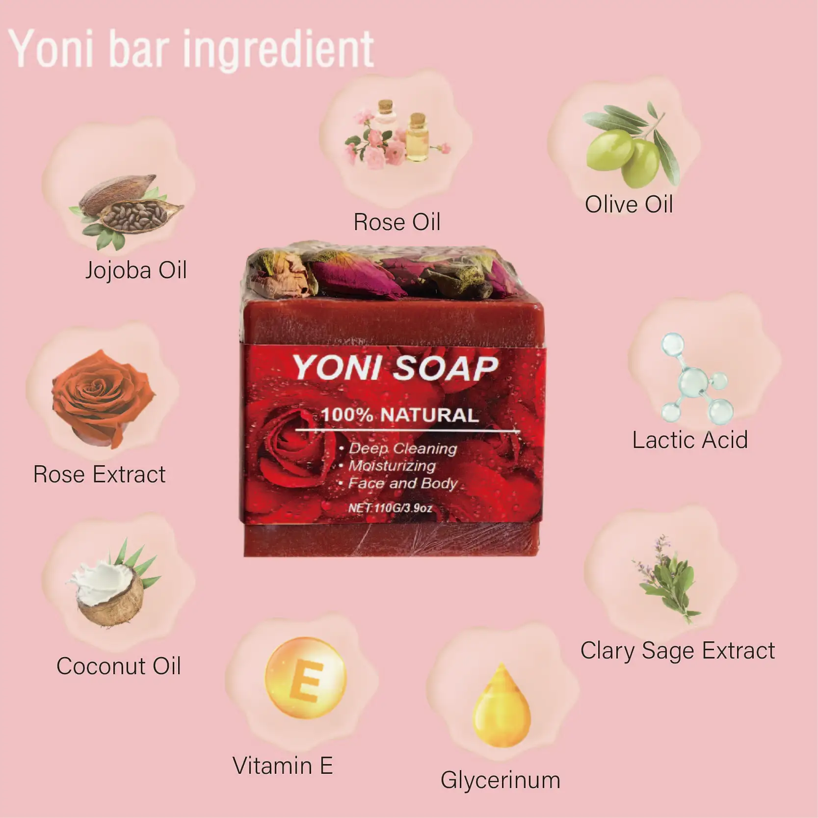 Hot Sale Wholesale PH Balanced Yoni Soap Pure Natural Feminine Odor Eliminator Premium Natural Yoni Bar