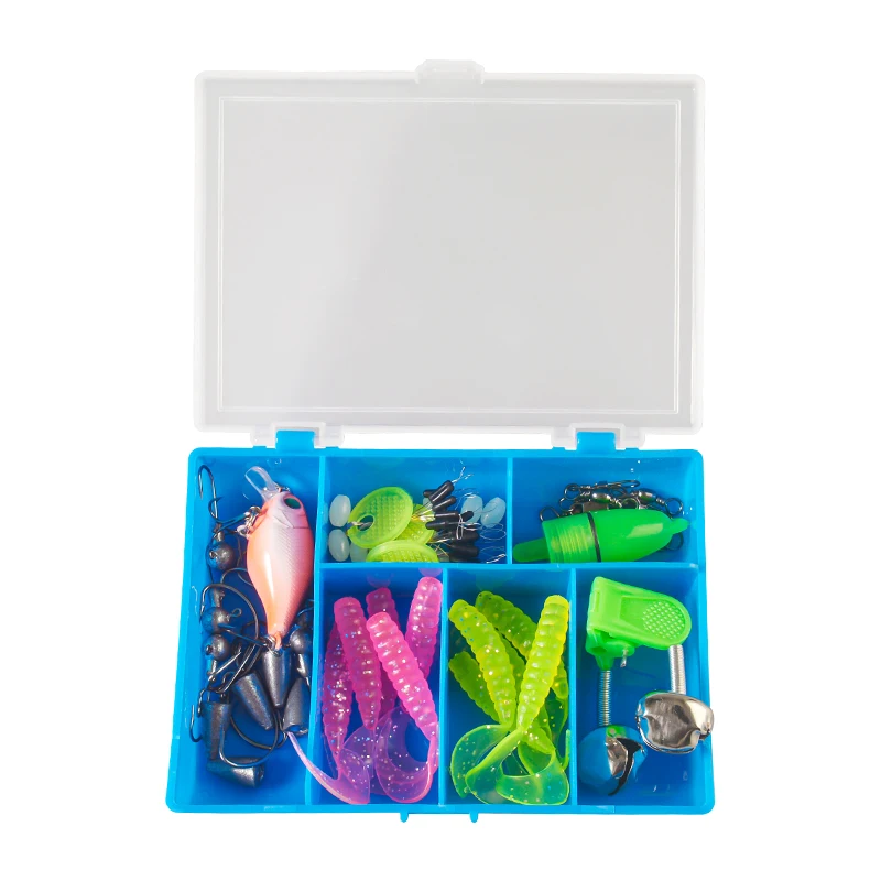 DN portable 47pcs fishing lures kit freshwater bait tackle kit fishing accessories lure set box