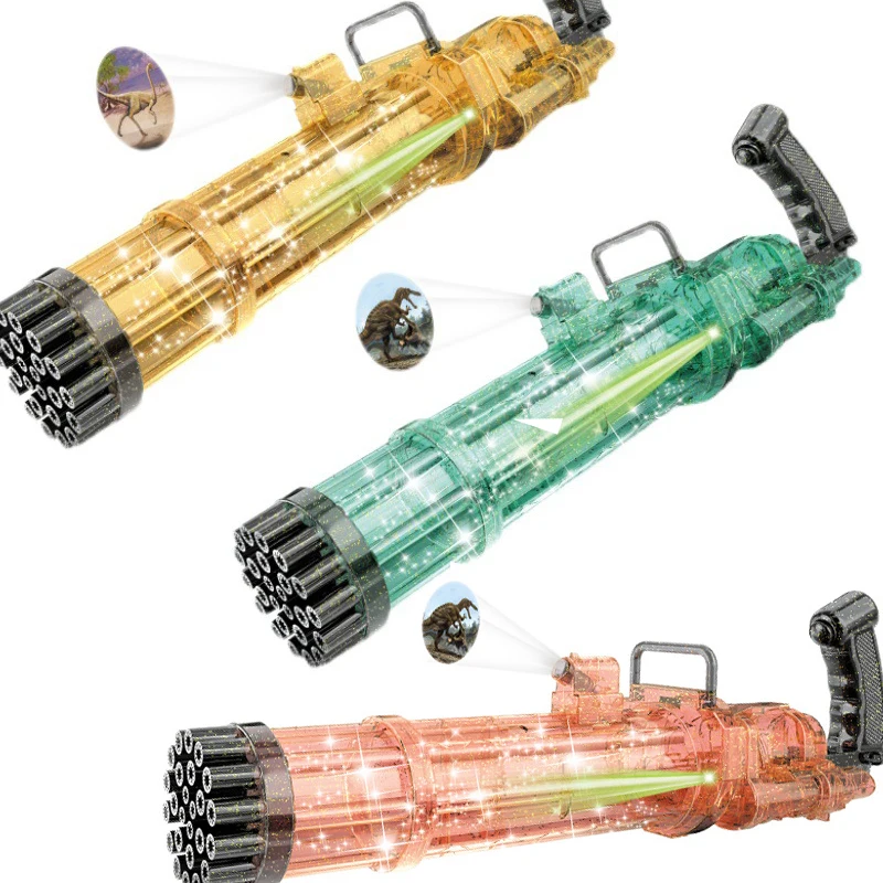 Wholesale High Quality Machine 21 25 Holes Led Bubbles Kids Toys Automatic Soap Gatling Bubble Gun