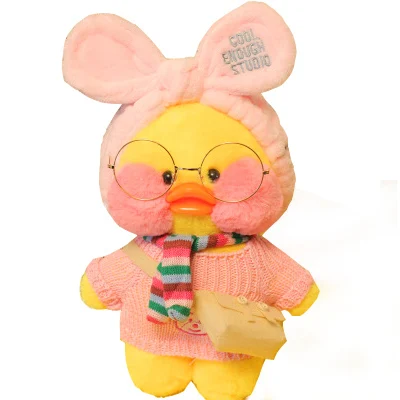 Lovely 20cm 30cm Lalafanfan Duck Kawaii Cute Mini Cafe Stuffed Animal Yellow Plush Toy
