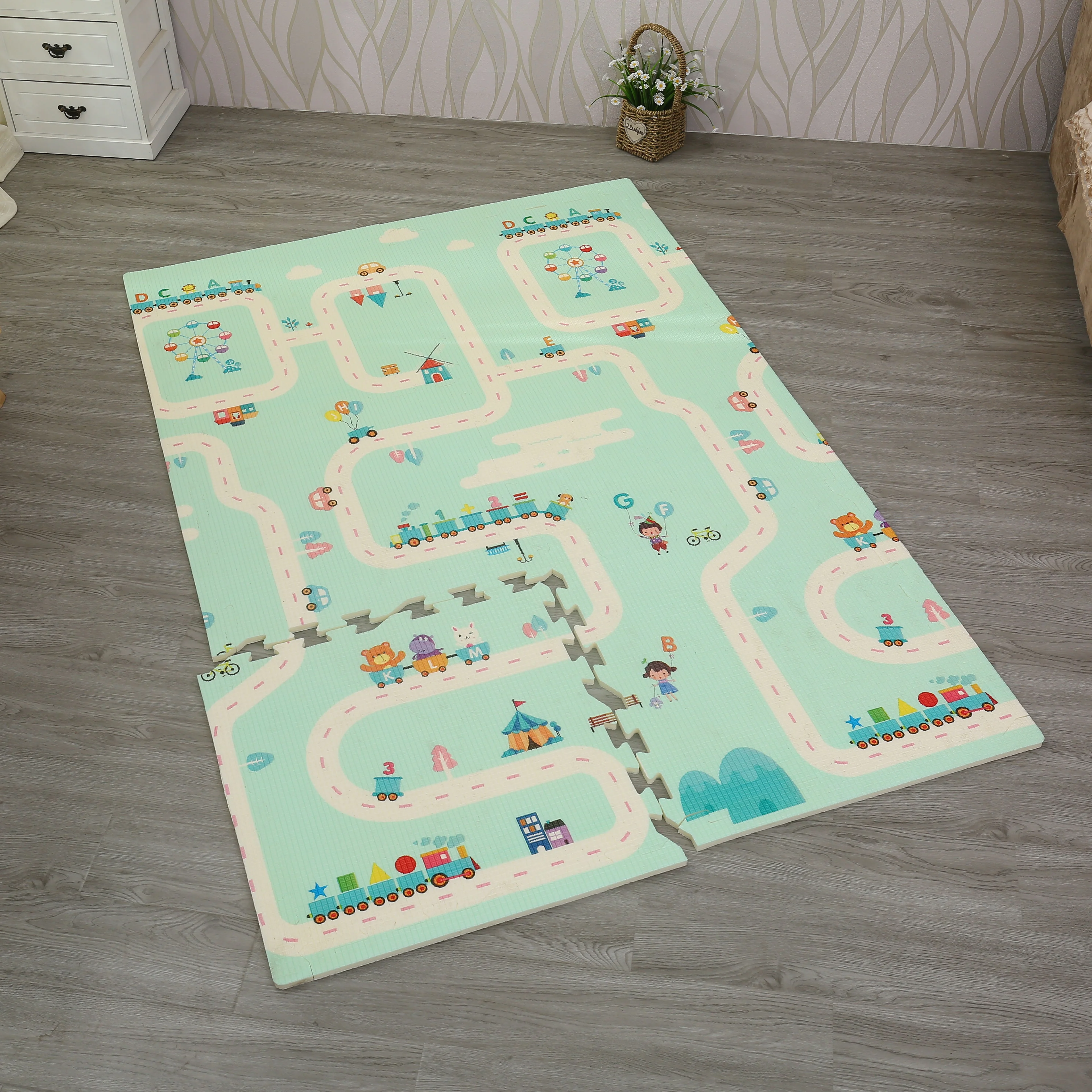 Non-toxic XPE Material Colorful Baby Play Mat Animal Pattern XPE Foam Puzzle Play MatS