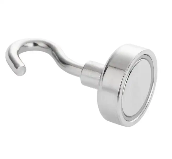 XH Withstand 8kg Strong Neodymium Magnet Hooks No Punching Powerful Magnet Hook with Metal Suction Sheet  For Home Kitchen