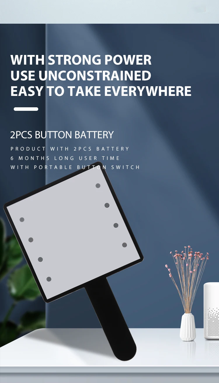 New Design Mini Pocket Hand Held Mirror LED Private Label Makeup Mirror