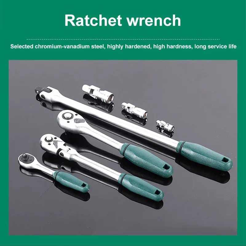 THPT 144 Pcs Ratchet Socket Set 1/2 1/4 Tool Kit Toolbox Case Wrench Spanners Car Repair Mechanics