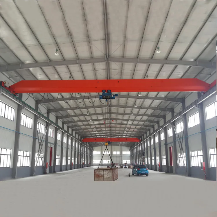 3 ton single main girder beam bridge overhead lifting crane machine