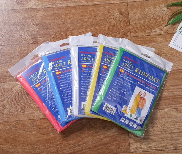 Wholesale PE  Rain Coat Poncho Raincoat Waterproof Disposable Raincoat