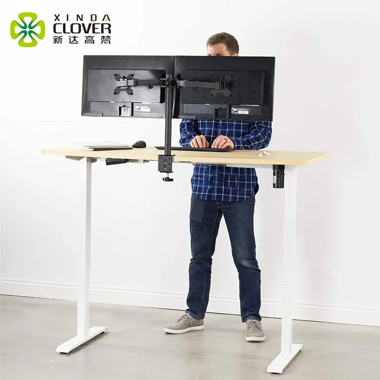 Ergonomic electric height adjustable standing office study computer desk