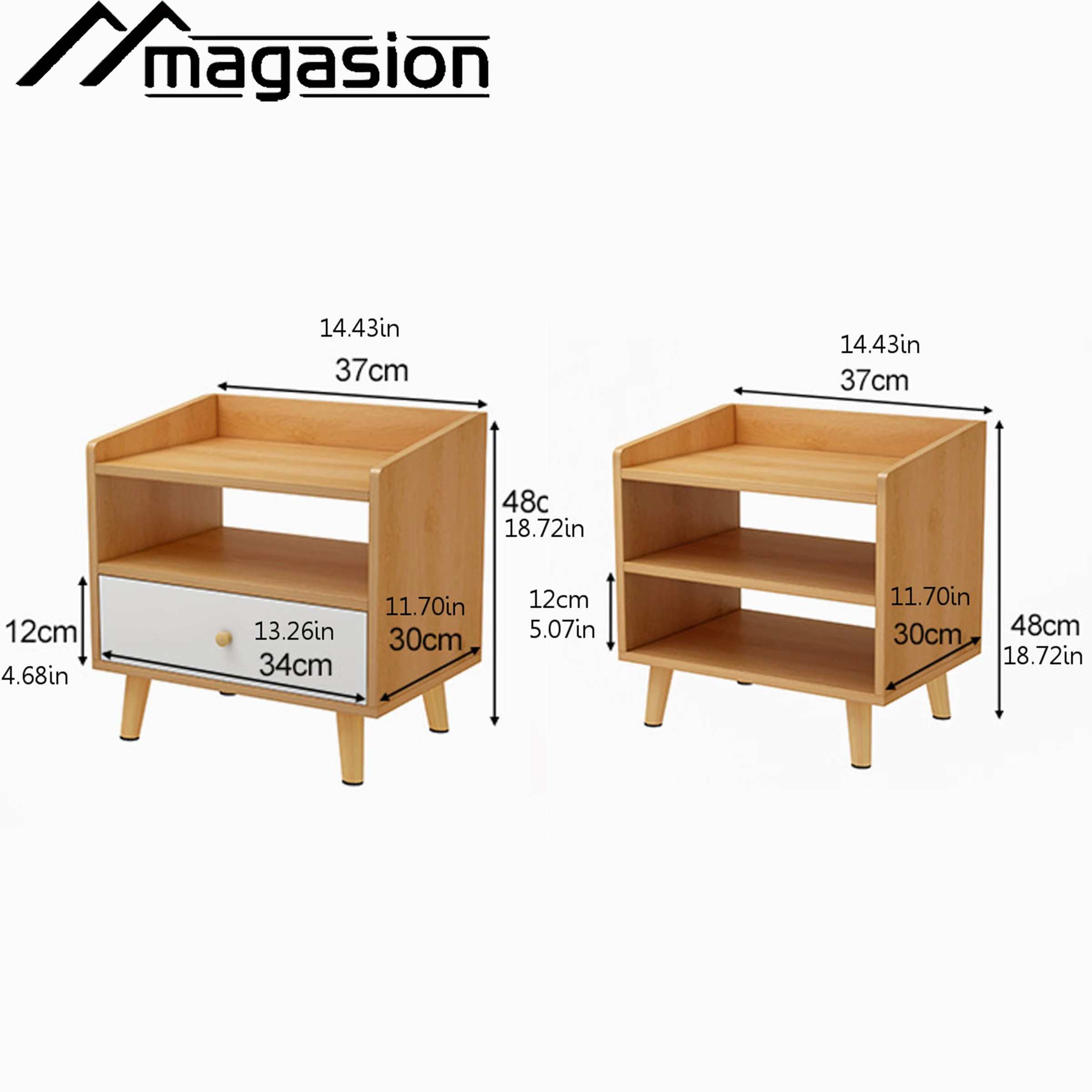 High Quality table be chevet   Wood Color Nightstand With Storage Drawer Bedside Table