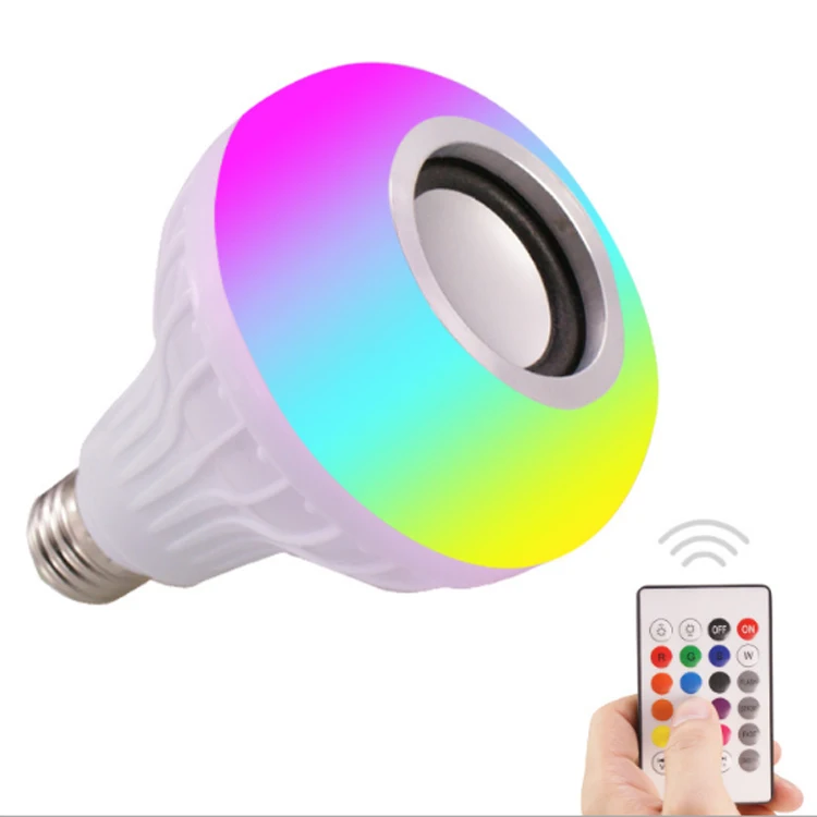 Лидер продаж RGB светодиодная музыкальная лампа 12 Вт E27 сменная цветная СВЕТОДИОДНАЯ Беспроводная интеллектуальная