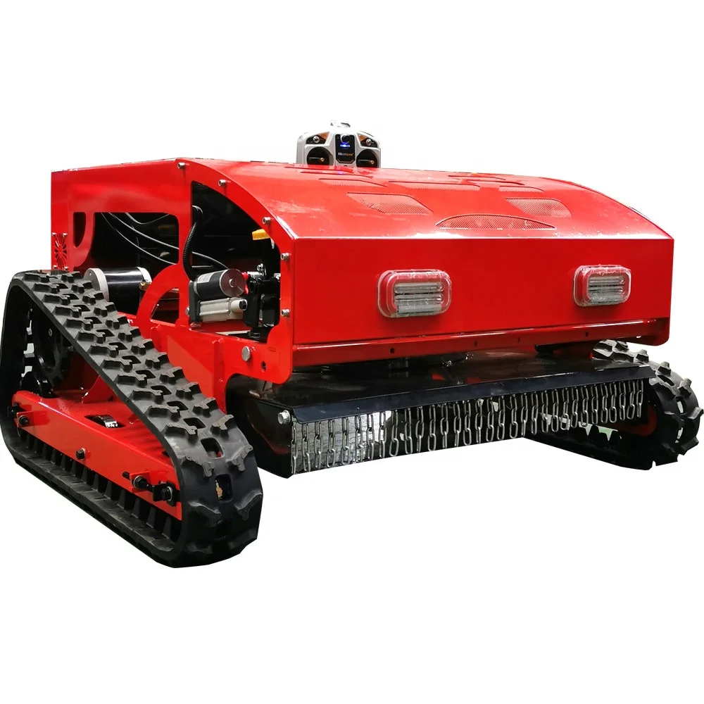 Crawler Type Remote Controlled Lawn Mover With 10-180mm Cutting Height 4 Stroke Electric crawler self-propelled Lawn Mover Robot