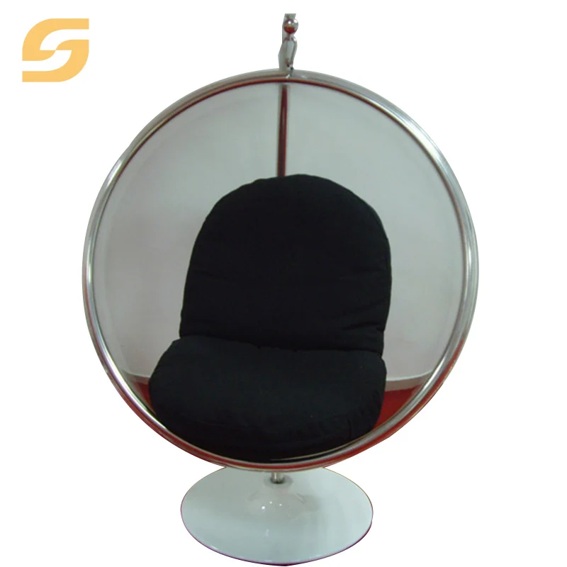 Commercial Furniture Supplier Indoor Exterior Unique Furniture Clear Swing Acrylic Hanging Ball Golden Egg Bubble Chair