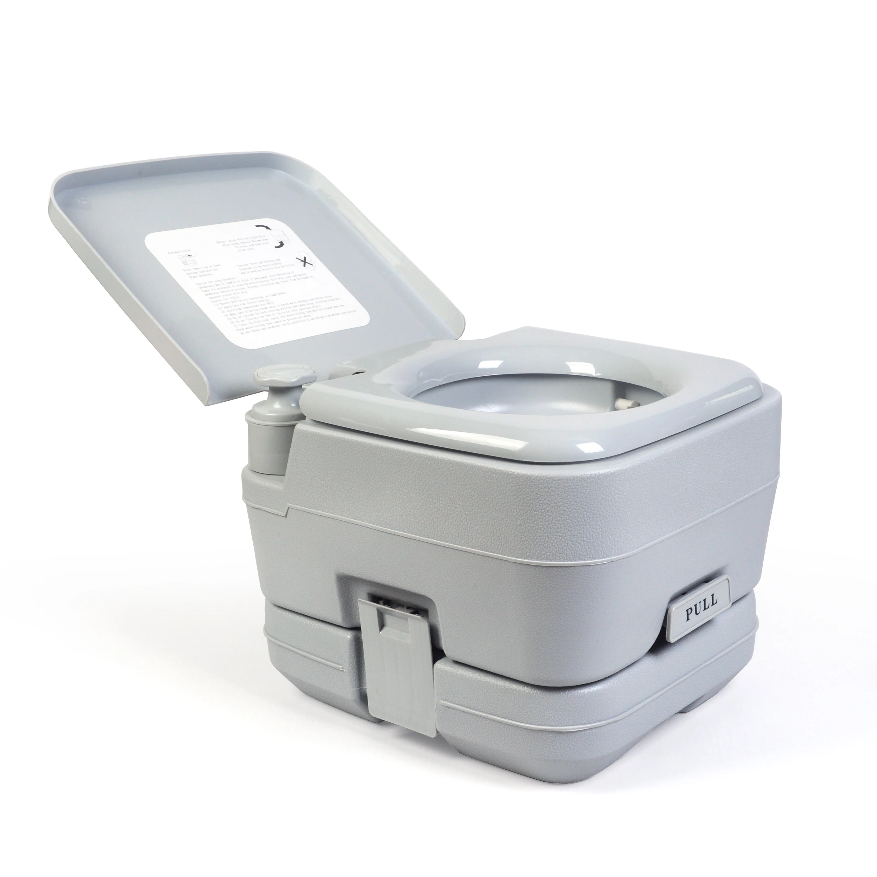 10L Portable Toilet for Camping with Piston Pump Marine Boat Double Outlet