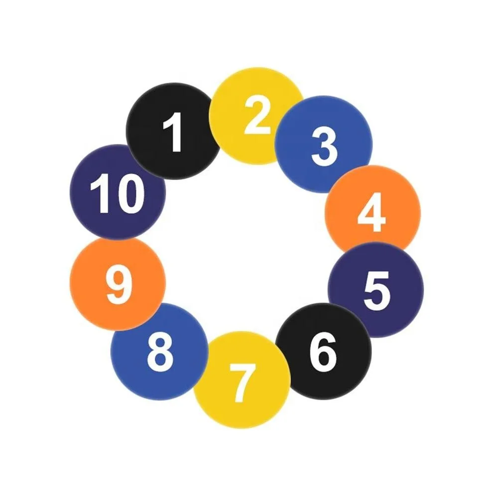 Wholesale Flat Disc Cones Round Numbered Spot Markers Non Slip Landmark Track Field Markers