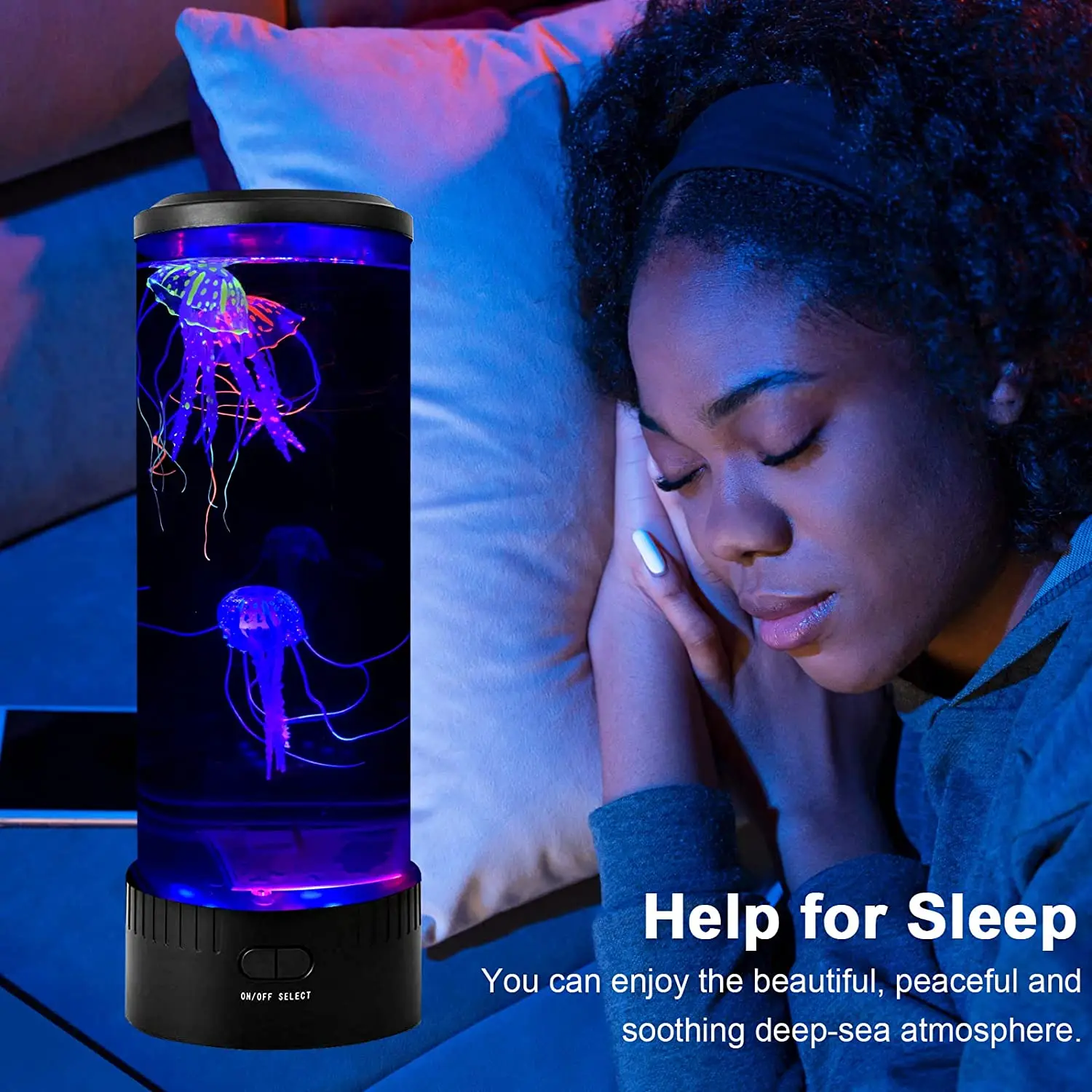 Custom Most Popular Jellyfish 7 Colors Changing Electric Round Jelly Fish Aquarium Lava Lamp Usb Charging Night Light Bedroom
