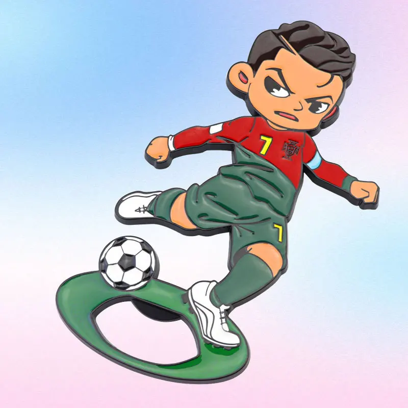 Мультфильм C Ronaldo наклейка на холодильник 2024 Европейская чашка креативная звезда открывалка для бутылок подарки сувенир магнит