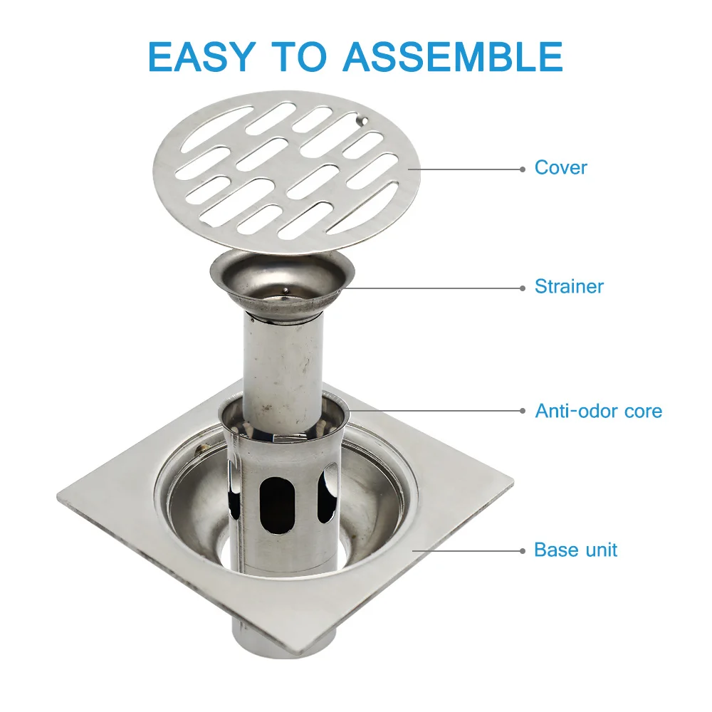 304 stainless steel large flow washing machine floor drain dual-use sewer odor insect core floor drain