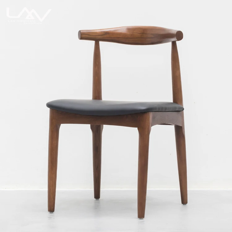 PU Leather Wooden Frame chaise Dining Restaurant Wooden Dining Chair and OX Horn Chair or Cow Horn Chair
