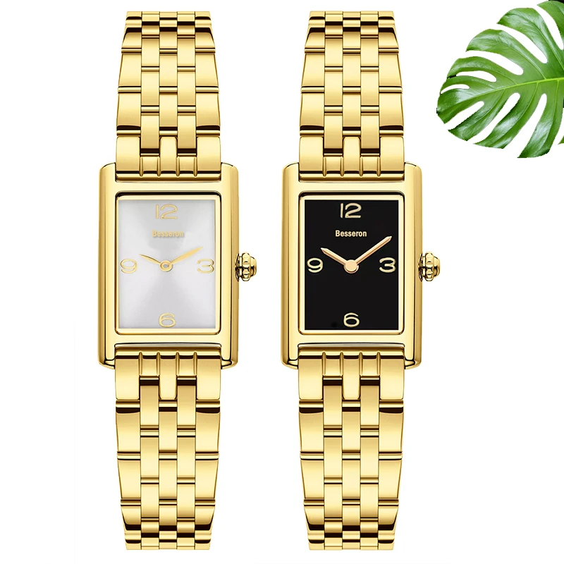 Hidden Clasp Square Case Quartz Watch montre pour fille montre de luxe pour femme inoxydable wholesale women gold wristwatches