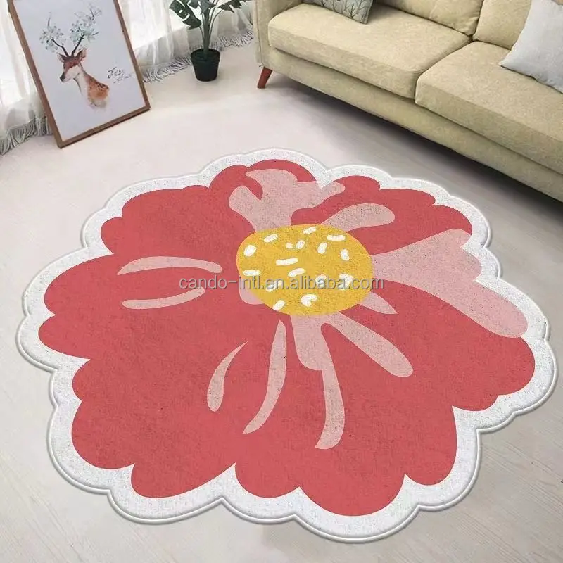 Hot sale Fuzzy Flower Shape Floor Rug 3D Floral Thick Microfiber Home Decoration Carpet Floor Rugs Mats For