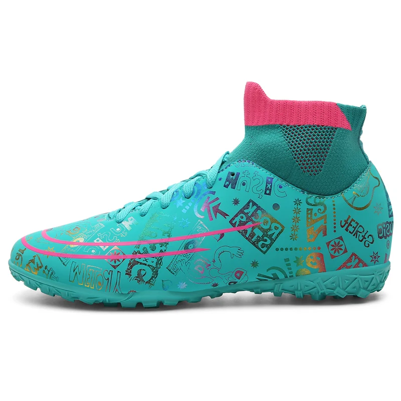 
White Leather Recycled Football Shoes Guayos De Futbol Soccer Futsal Boot For Sale 