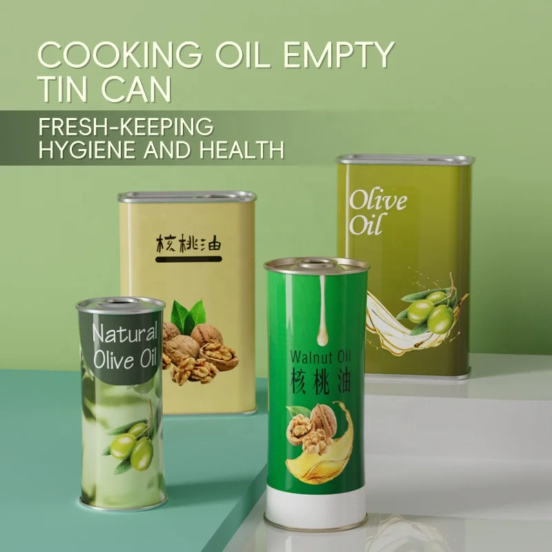 500 ml Empty Edible Oil Tinplate Container Food Cooking Olive Oil Food Grade Metal Tin Empty Cans