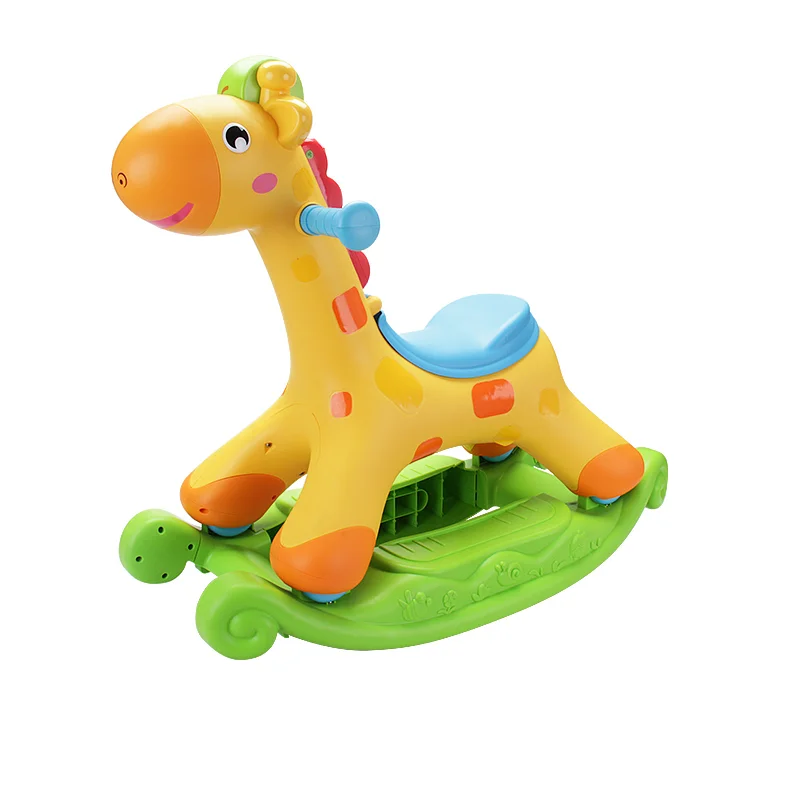 FiveStar Original Factory Boy Girl Baby Toy Giraffe Swinging Chair Scooter With Music Light Shaking Riding Horse Toy for Kids