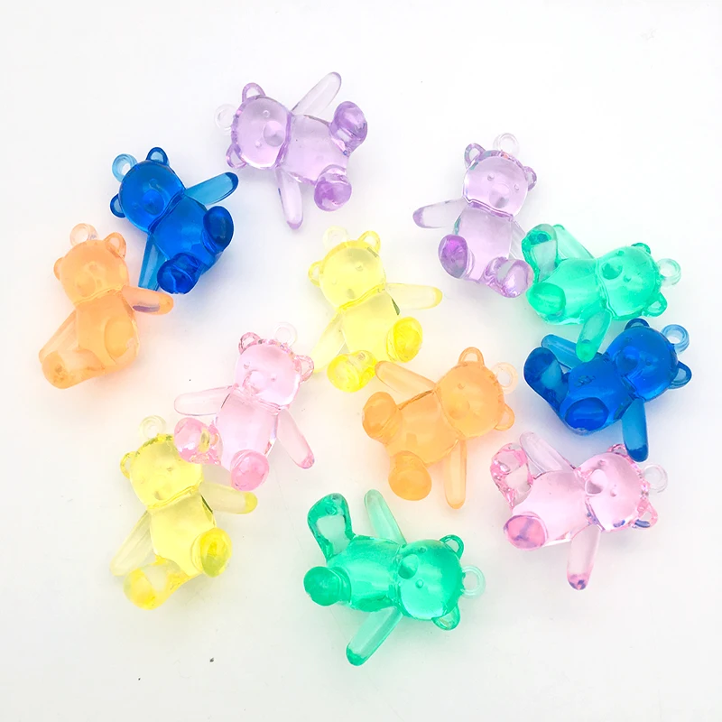Kid Birthday Party Supplies Acrylic Rock Resin Bear Shape Plastic Diamond Gem Rock For Baby Shower Party Decoration