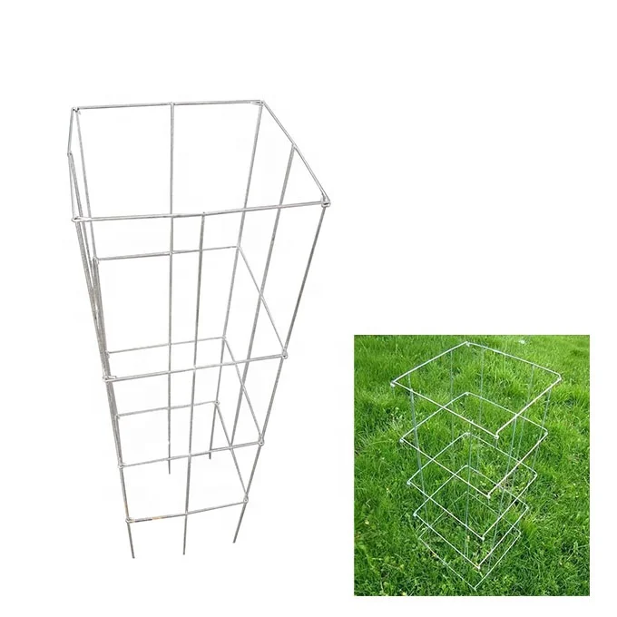 Square Tomato Cage Metal Iron Plant Support Flower Stand Climbing Flowers Weatherproof Plastic Garden Cage