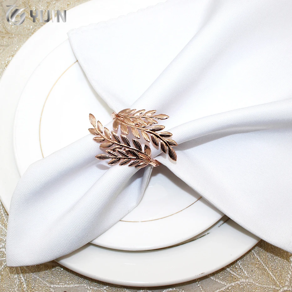Hotel restaurant table decoration napkin buckle paddy gold wheat napkin ring for party wedding thanksgiving
