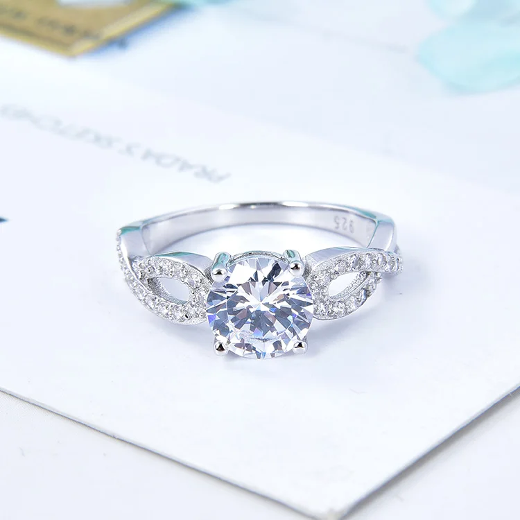 925 Sterling Silver Bridal Ring Sets Round CZ Engagement Rings Promise for Her Wedding Bands Women