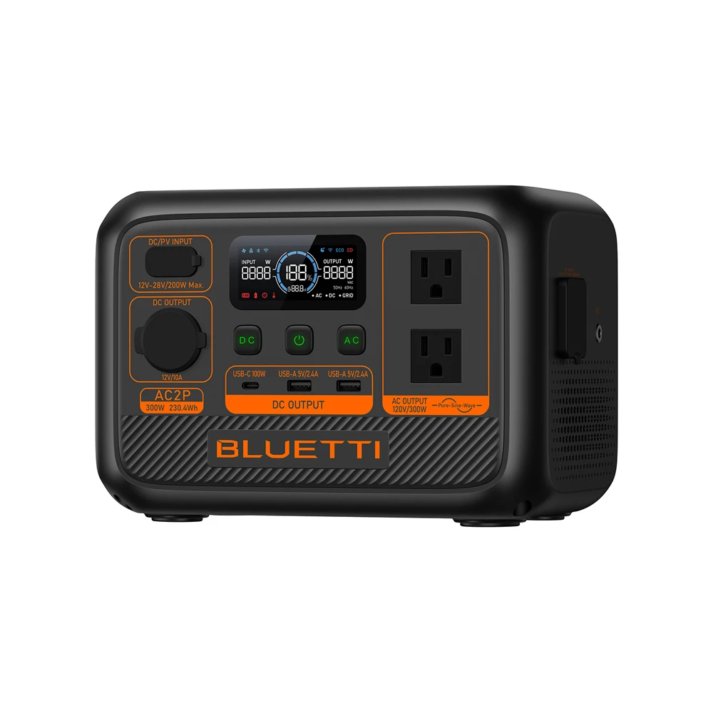 Bluetti AC2P 300Watt Lithium Battery Portable Solar Generator Off Grid Solar For Outdoors