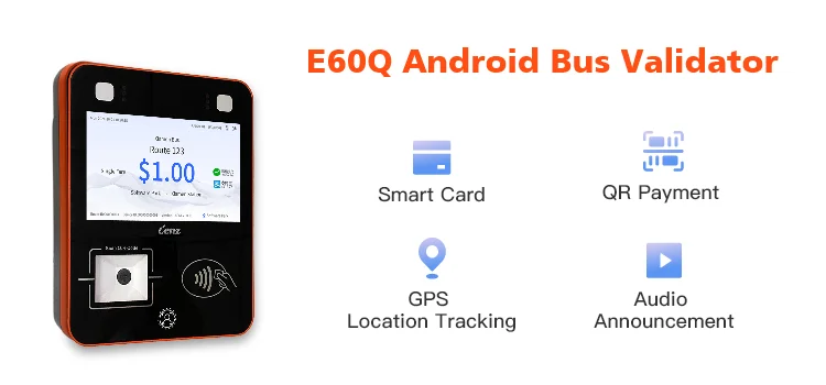 Lenz Android System Bus Validator with GPS 3G 4G QR NFC Contactless  payment