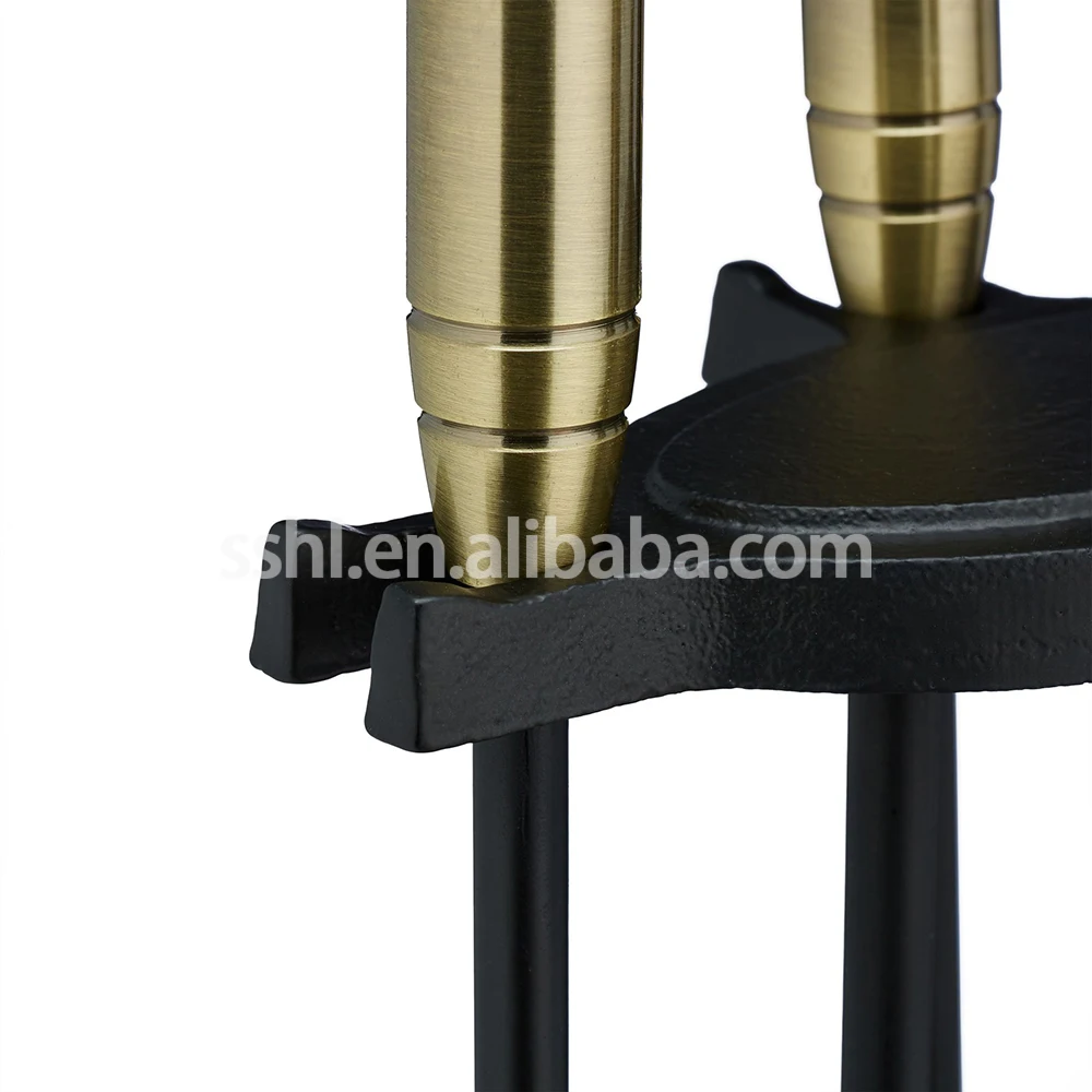 Antique Brass 5pcs fireplace tools set with shovel, poker, tong and brush