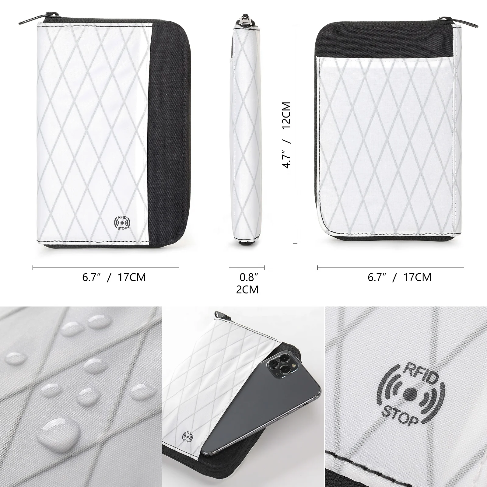 OceGear RFID Passport Wallet Waterproof Passport Holder YKK Zipper Wallet Passport Holder