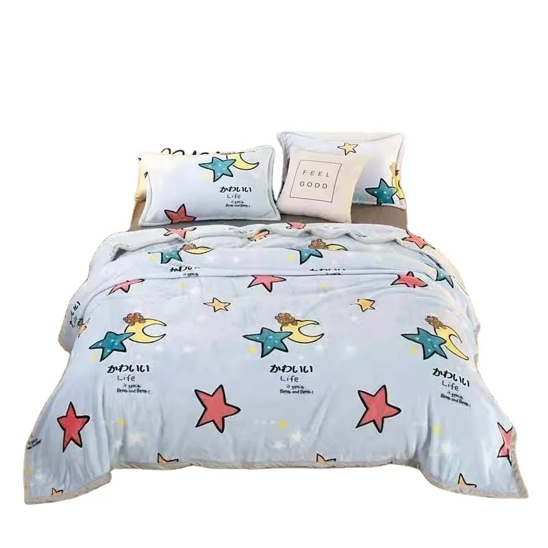 Flannel Fleece Blanket Fashion Design-K Single Ply Reversible Soft Warm Luxury Geometric Printed Throw Blanket