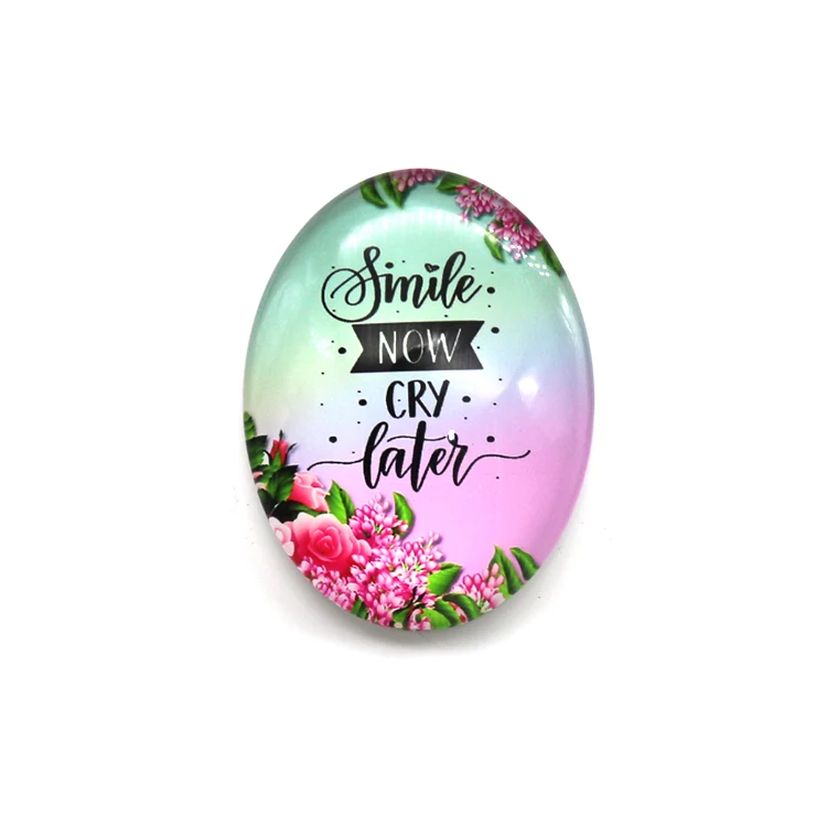 Factory Direct Sale Crystal Glass Refrigerator Magnets Free Custom Pattern 30mm Round Magnetic Resin Fridge Magnets