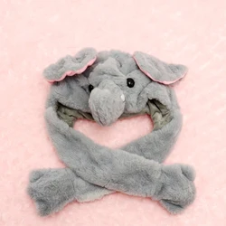 Soft Hand Pinching Plush Moving Gift Funny Toy Girls Cartoon Rabbit Ear Jumping Up Baby Cute Bear Winter Women