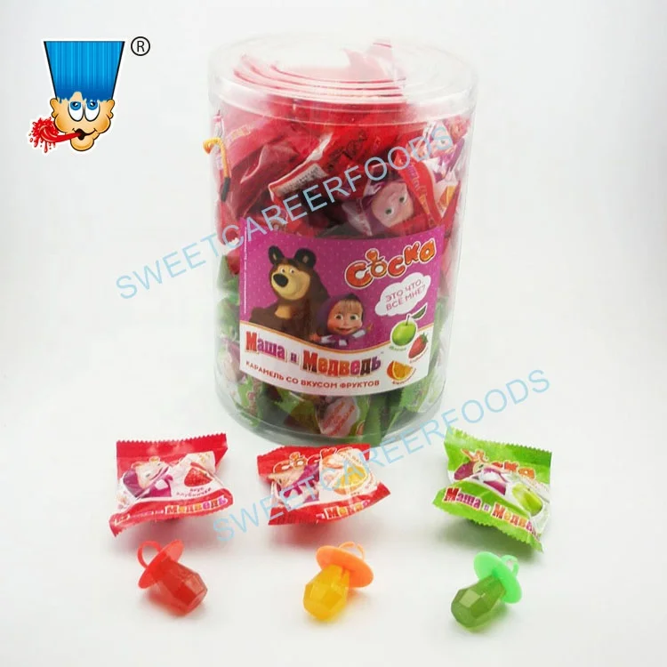 Mini diamond ring shaped fruit flavor hard candy lollipop