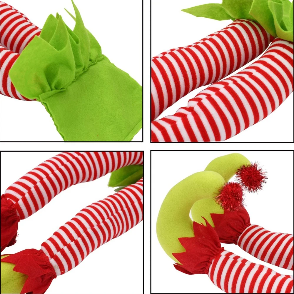 New 20 inches elf legs for Christmas decorations stuffed elf legs ornament for Christmas tree mantel car party centerpiece decor