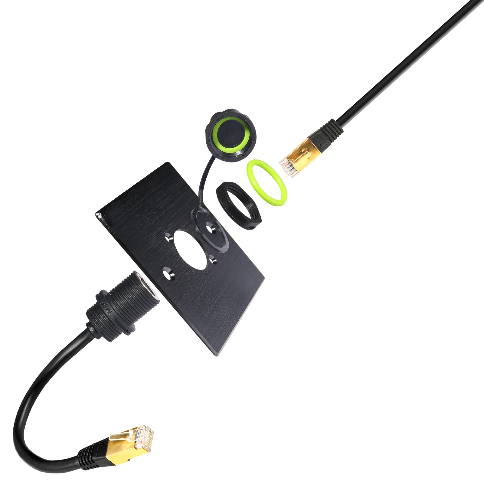 IP67 IP68 Ethernet Панель Крепление водонепроницаемый RJ45 папа-женщина CAT6 STP сетевой кабель Разъем