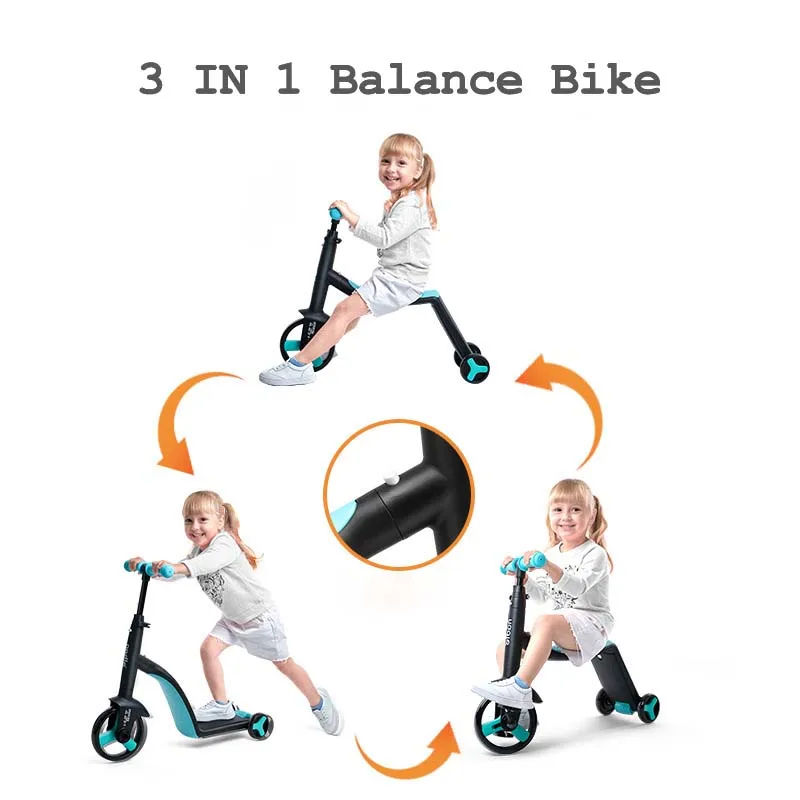 Children Scooter Tricycle Baby Balance Bike Ride On Toys 3 In 1 Kids Scooter Kids