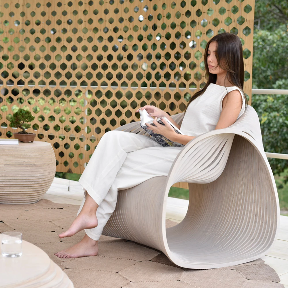 Solid wood single chair special-shaped seat stool designer design space home villa hotel room rest chair