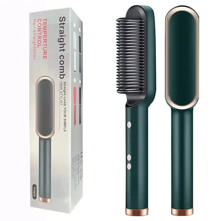 2024 Best Quality Electric Hair Brush Dryer Straightener Hair Straightener Comb High Heat Styling Brush Ionic Hair Straightener